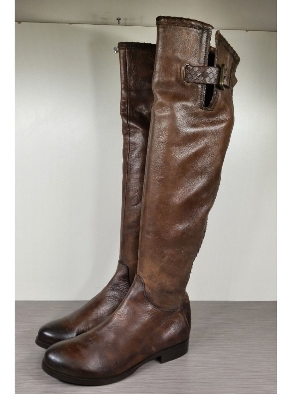 Ron White Piper Over the Knee Boot, Mahogany Leather, Womens Size 6 / 36